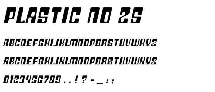 Plastic No.25 font